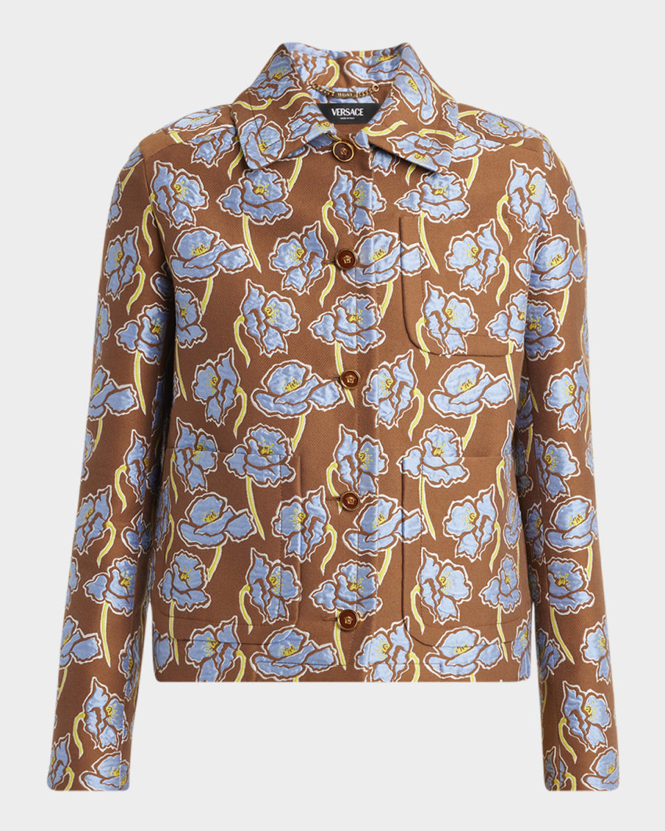 Poppies Jacquard Informal Cloque Jacket